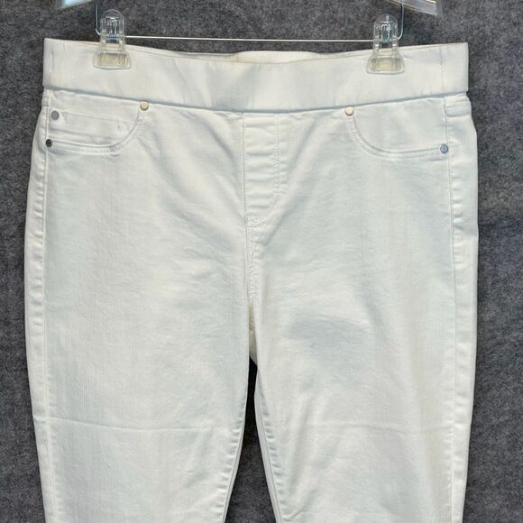 LIVERPOOL Jeans Women's Size 12 Bright White Capri Pull-On Rolled Cuff Pants EUC - Picture 2 of 16